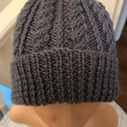 Easy Cable Beanie Hat Ladies Mens Unisex