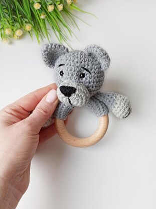 Wolf baby rattle