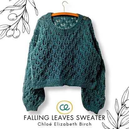 Falling Leaves Simple Lace Sweater - knitting pattern