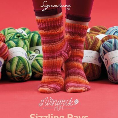 Sizzling Rays Socks in West Yorkshire Spinners Signature 4Ply - DBP0144 - Downloadable PDF