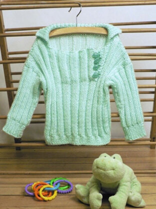 Soft Ribbed Toddler Pullover in Caron Simply Soft - Downloadable PDF