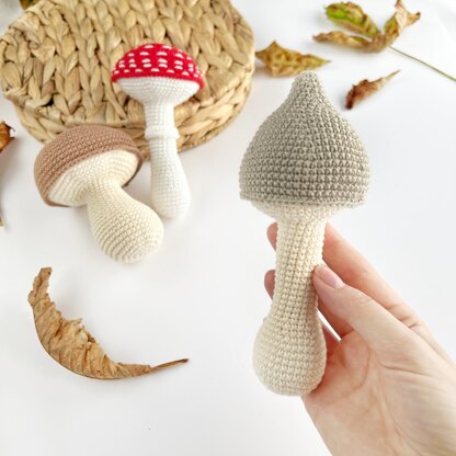 Crochet mushrooms pattern no sew Amigurumi toy Fall crochet pattern decor