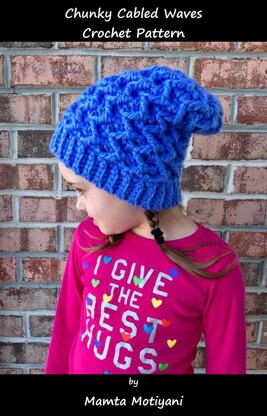 Chunky Cabled Waves Hat | Crochet Pattern