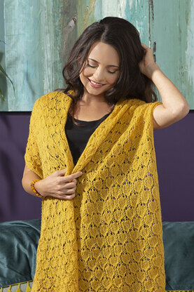 Medallion Wrap in Universal Yarn Finn - Downloadable PDF