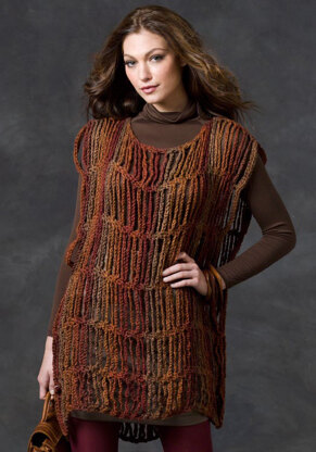 Drop Stitch Tunic in Red Heart Boutique Midnight - LW2898 - Downloadable PDF