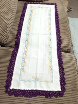 Embroidery and Crochet Table Runner