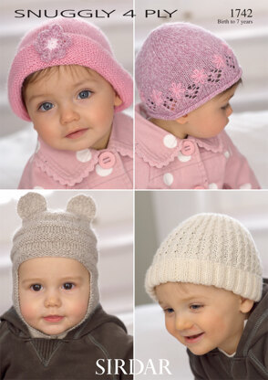 Hats in Sirdar Snuggly 4 ply 50g - 1742 - Downloadable PDF