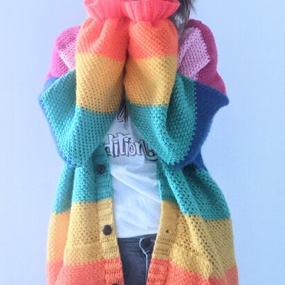 Oversized rainbow cardigan