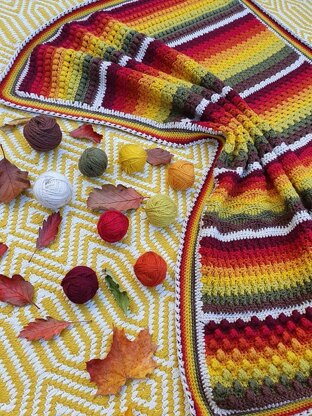 Cosy Autumn Rainbow Blanket