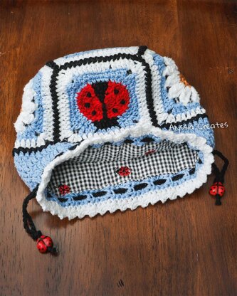 Ladybug and Daisy Drawstring Pouch