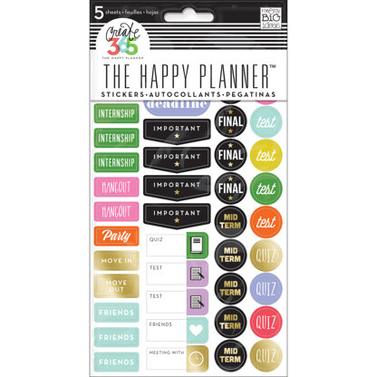 Happy Planner Stickers 5/Sheets - School College