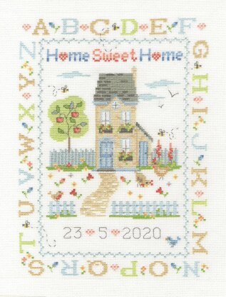 DMC Home Sweet Home Sampler Cross Stitch Kit - 21x28cm