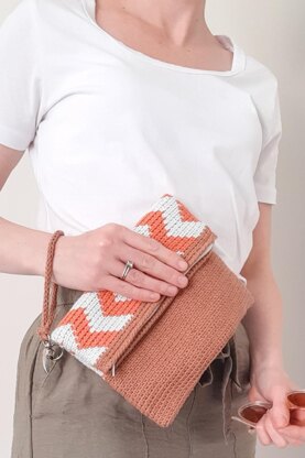 Chevron Fold Over Clutch