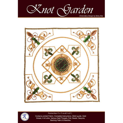 Rajmahal Knot Garden Printed Embroidery Kit - 17 x 17 cm
