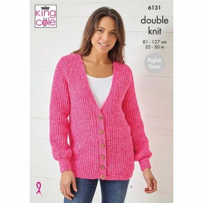 Sweater and Jacket Knitted in King Cole Pricewise DK - P6131 - Leaflet