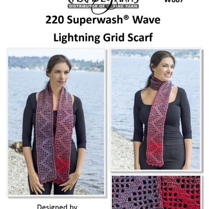 Cascade Yarns W687 Lightning Grid Scarf (Free)