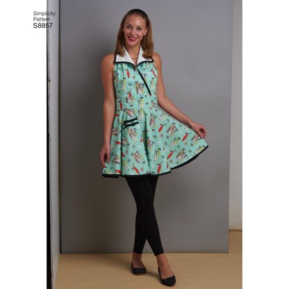 Simplicity S8857 Misses Aprons - Paper Pattern, Size A (S-M-L)