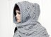 Marit - Hooded scarf with cables and nubs