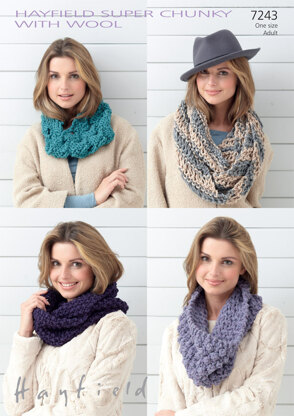 Snoods in Hayfield Super Chunky - 7243 - Downloadable PDF