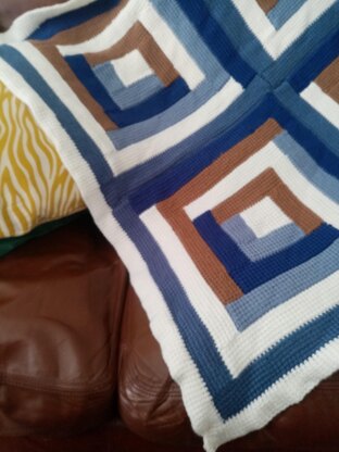 Tunisian Log Cabin Blanket