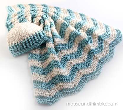 Seafoam Layette Baby Hat & Blanket Set UK TERMS 1928