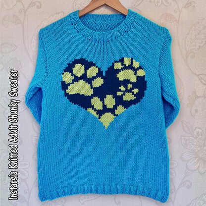 Intarsia - Heart of Paw Prints - Chart Only