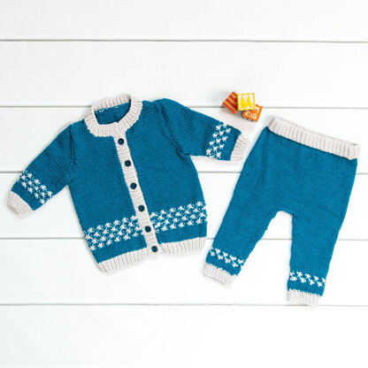 1397 Yukou - Cardigan and Leggings Knitting Pattern for Babies in Valley Yarns Haydenville DK