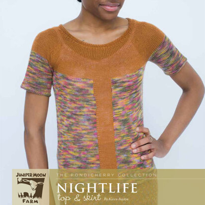 Nightlife Top Skirt in Juniper Moon Farm Findley and Findley Dappled - Downloadable PDF