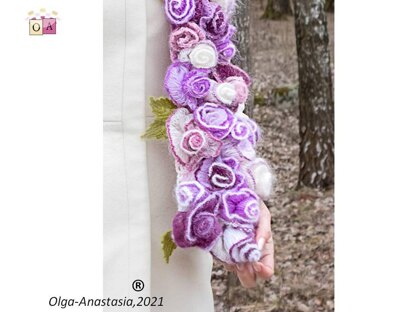 Rose motif scarf