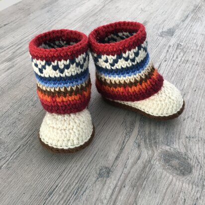 Mukluk Baby Booties Crochet Pattern