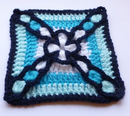 Crochet Granny Square Floral Block Motif LD-0120