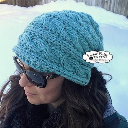Slouchy Cabled Hat - knitting pattern