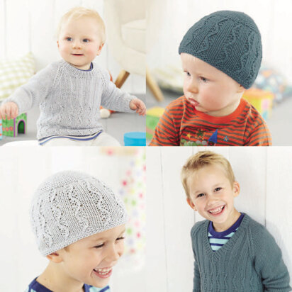 Boy's Sweaters & Hat in Sirdar Snuggly Baby Bamboo DK - 4889 - Downloadable PDF
