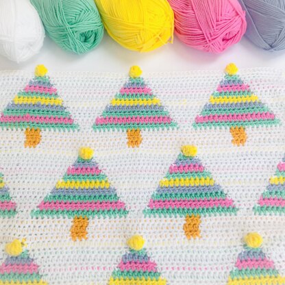 Rainbow Christmas Tree Cushion