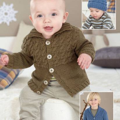 Cardigans and T-Bag Hat in Sirdar Snuggly Baby Bamboo DK - 4467 - Downloadable PDF