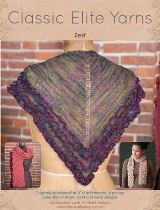 Zest Scarf in Classic Elite Yarns MountainTop Vail, Alpaca Sox and Silky Alpaca Lace - Downloadable PDF