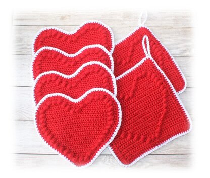 Heart Coasters and Pot Holders