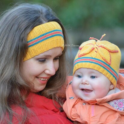 Spring Butterfly Baby Hat and Headband