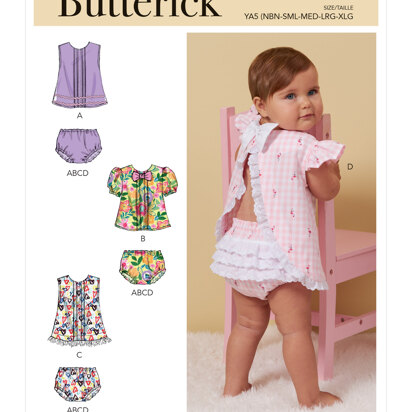 Butterick Infants' Top and Panties B6884 - Paper Pattern, Size NB-S-M-L-XL