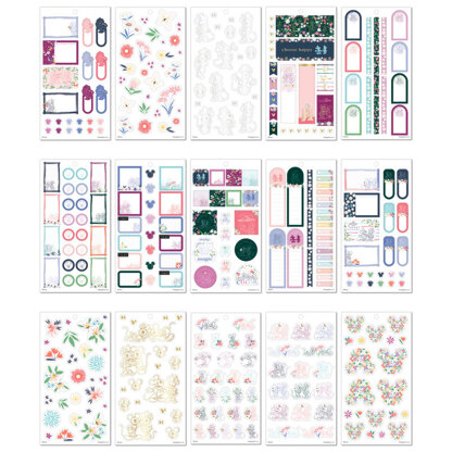 The Happy Planner Disney © Floral Mickey & Minnie Mini 30 Sheet Sticker Value Pack