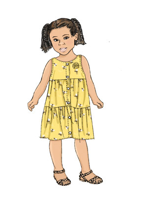 Butterick Toddlers' Dress and Headband B6906 - Paper Pattern, Size 1/2-1-2-3-4