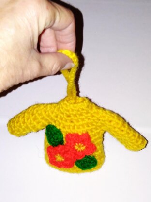 Yellow sweater ornament