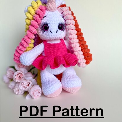 Unicorn ELLIE PDF File Pattern_Amigurumi Crochet toy Pattern