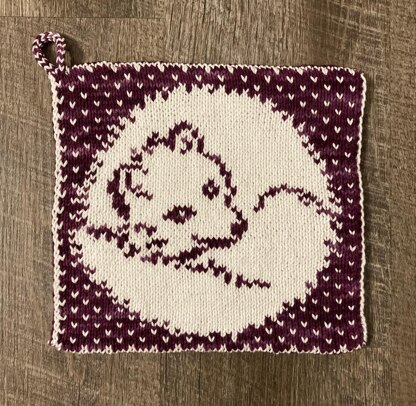 Winter Arctic Fox Potholder