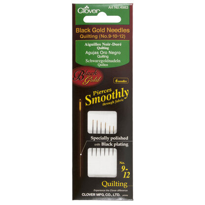 Clover Quilting Hand Sewing Needles - Black Gold Assorted