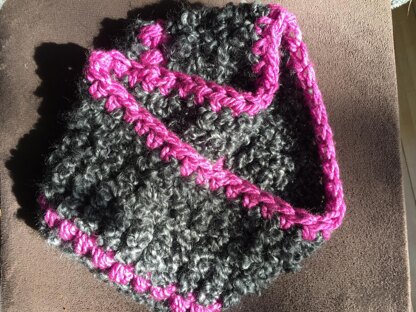 Two Stripe Chunky Cozy Crochet Cowl