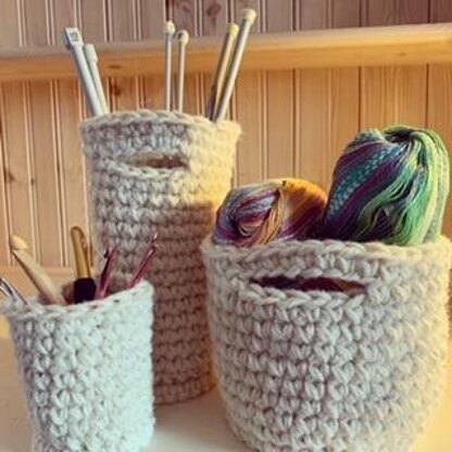 Three craft pots