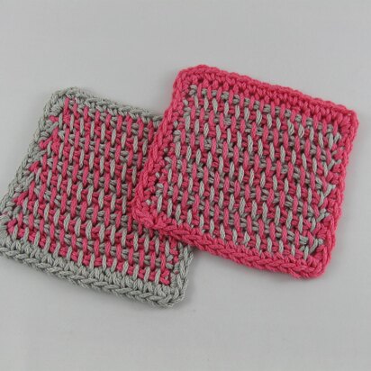 Tunisian Crochet Coasters