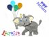 Elephant & Balloons Crochet Applique Pattern