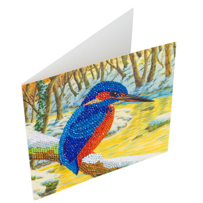 Crystal Art Kingfisher, 18x18cm Card Diamond Painting Kit